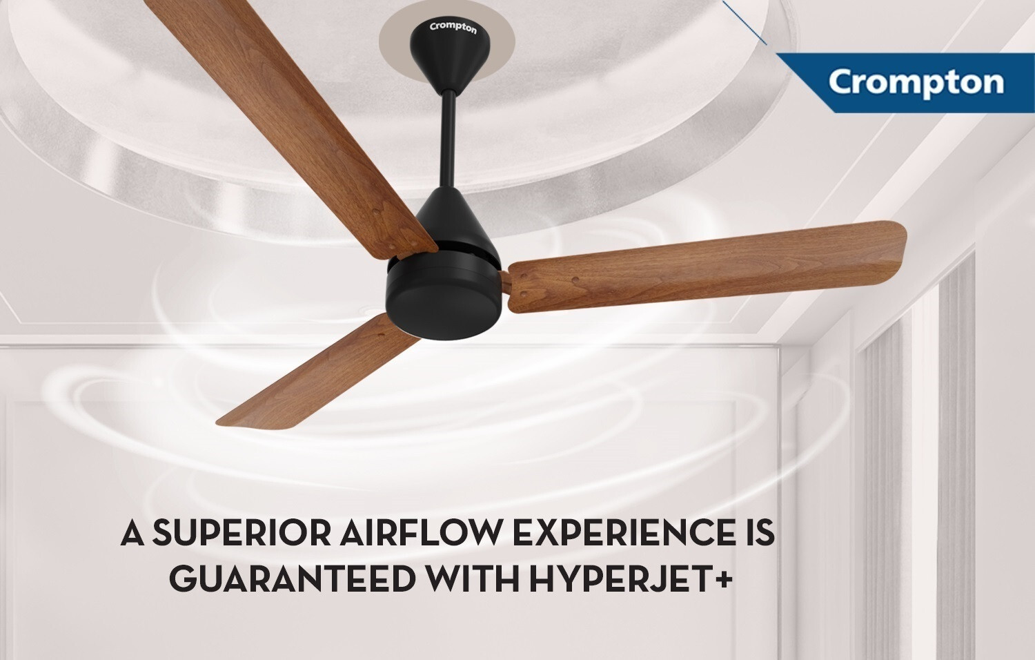 Image of Crompton Hyperjet Plus with 2 Year Warranty 1200 mm Ceiling Fan (5 Star | Dark Cherry Wood | Pack of 1)