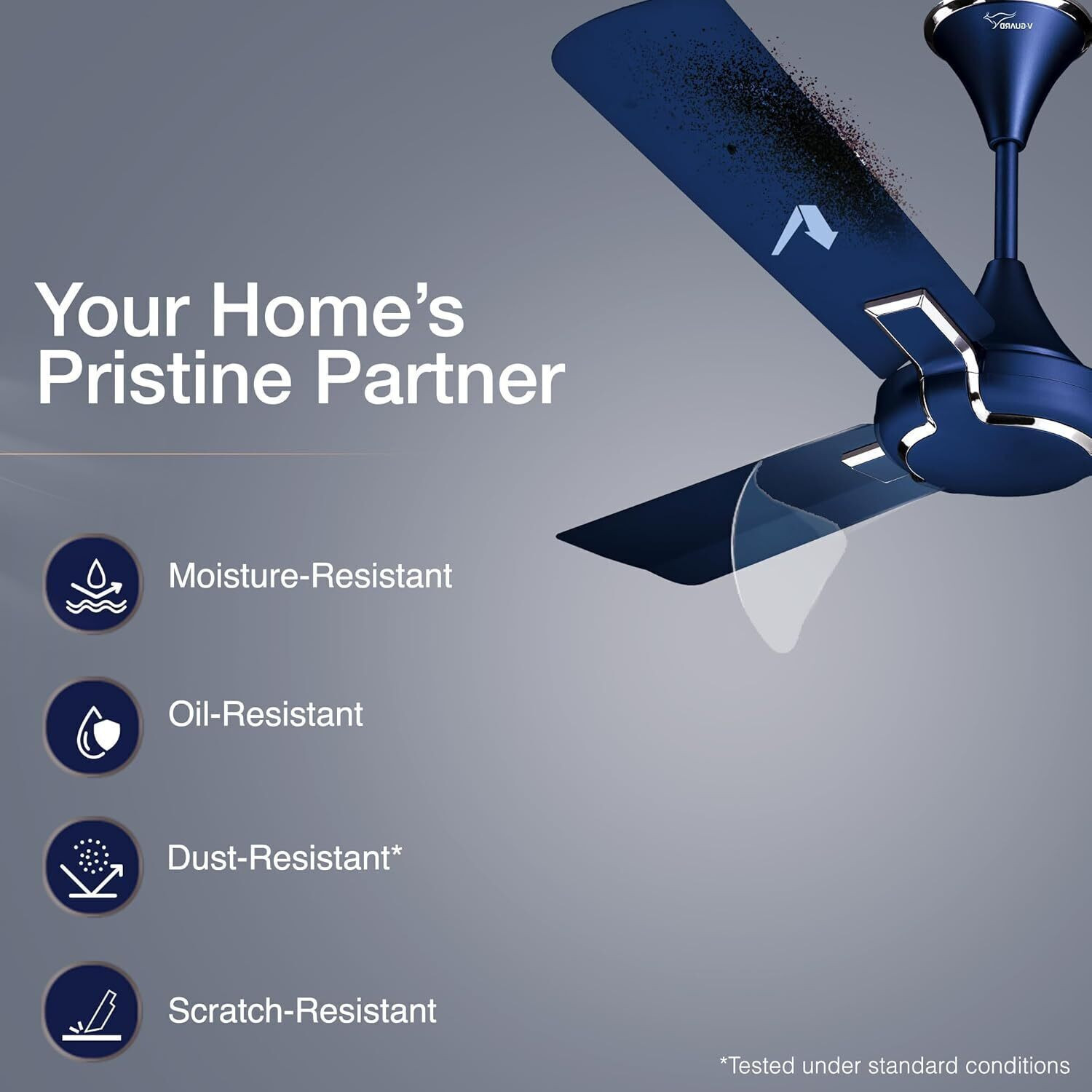 Image of V-Guard Glado Prime 400 VX Premium Decorative Ceiling Fan with 3 Year Warranty Ultra High Speed 1200 mm Ceiling Fan