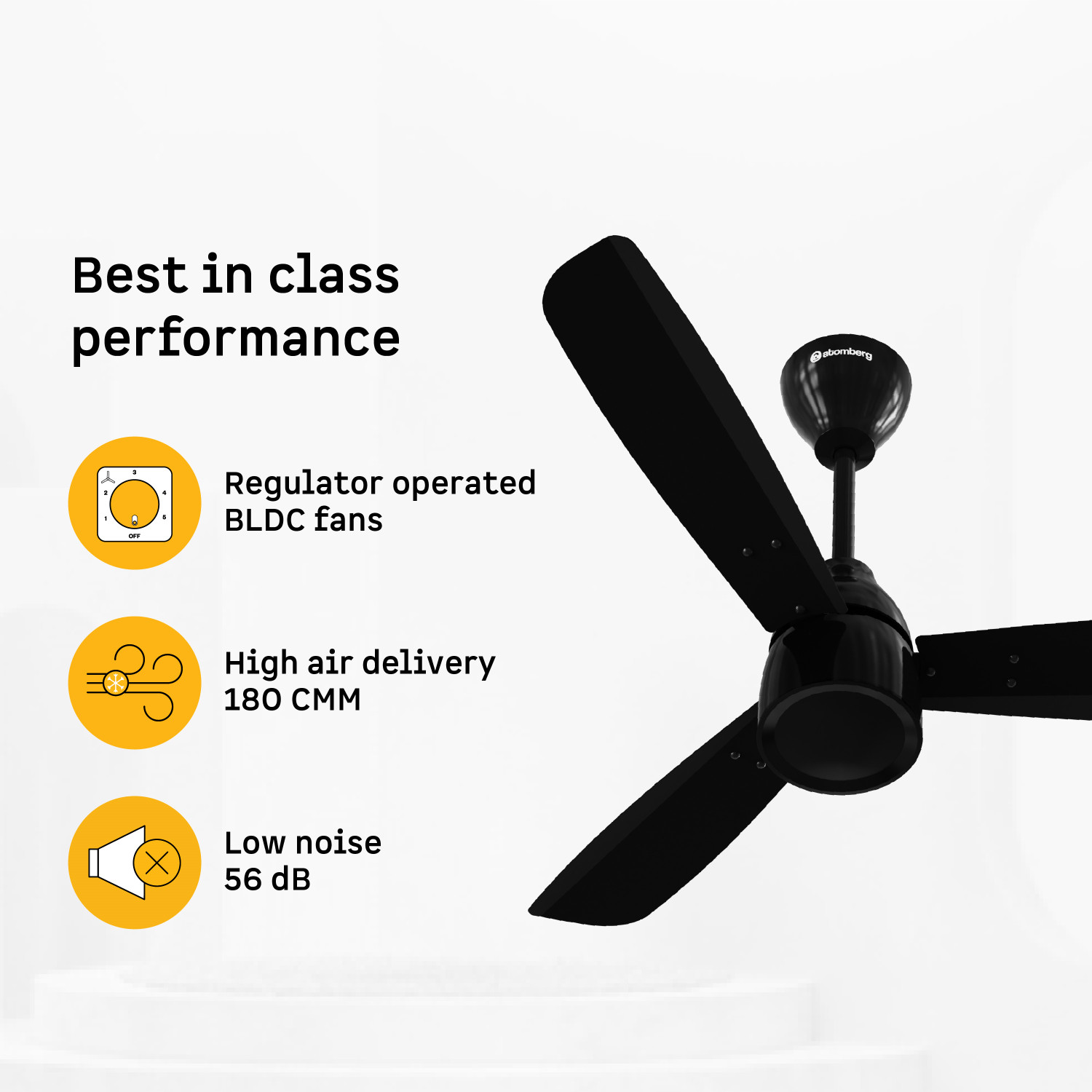 Image of Atomberg Renesa Prime Regulator Operated (No Remote)High Air DeliveryLow Noise with 3 Year Warranty BLDC Motor 900 mm Ceiling Fan