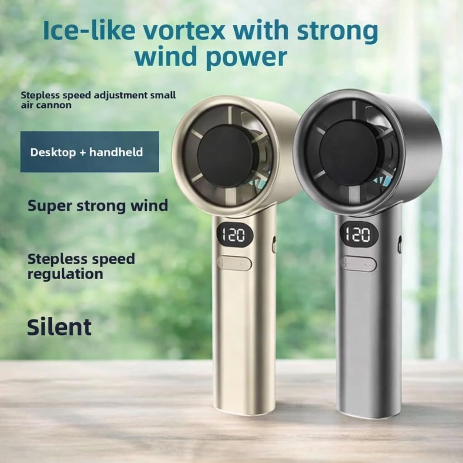 Image of FITRIC Mini Handheld Cooling Fan USB Rechargeable | Silent | Turbo Air Cooler BLDC Motor 60 mm Table Fan