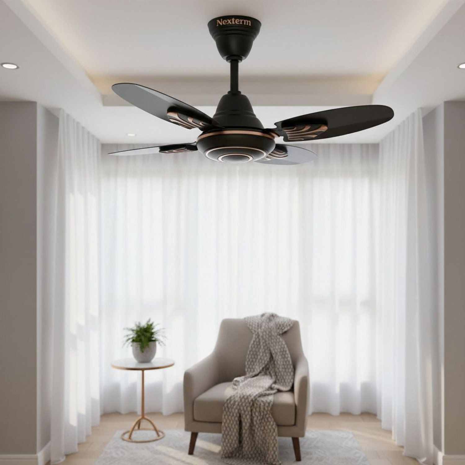 Image of Nexterm FAN Brawon gold-01 with 2 Year Warranty Anti Rust, High Air Delivery 600 mm Ceiling Fan