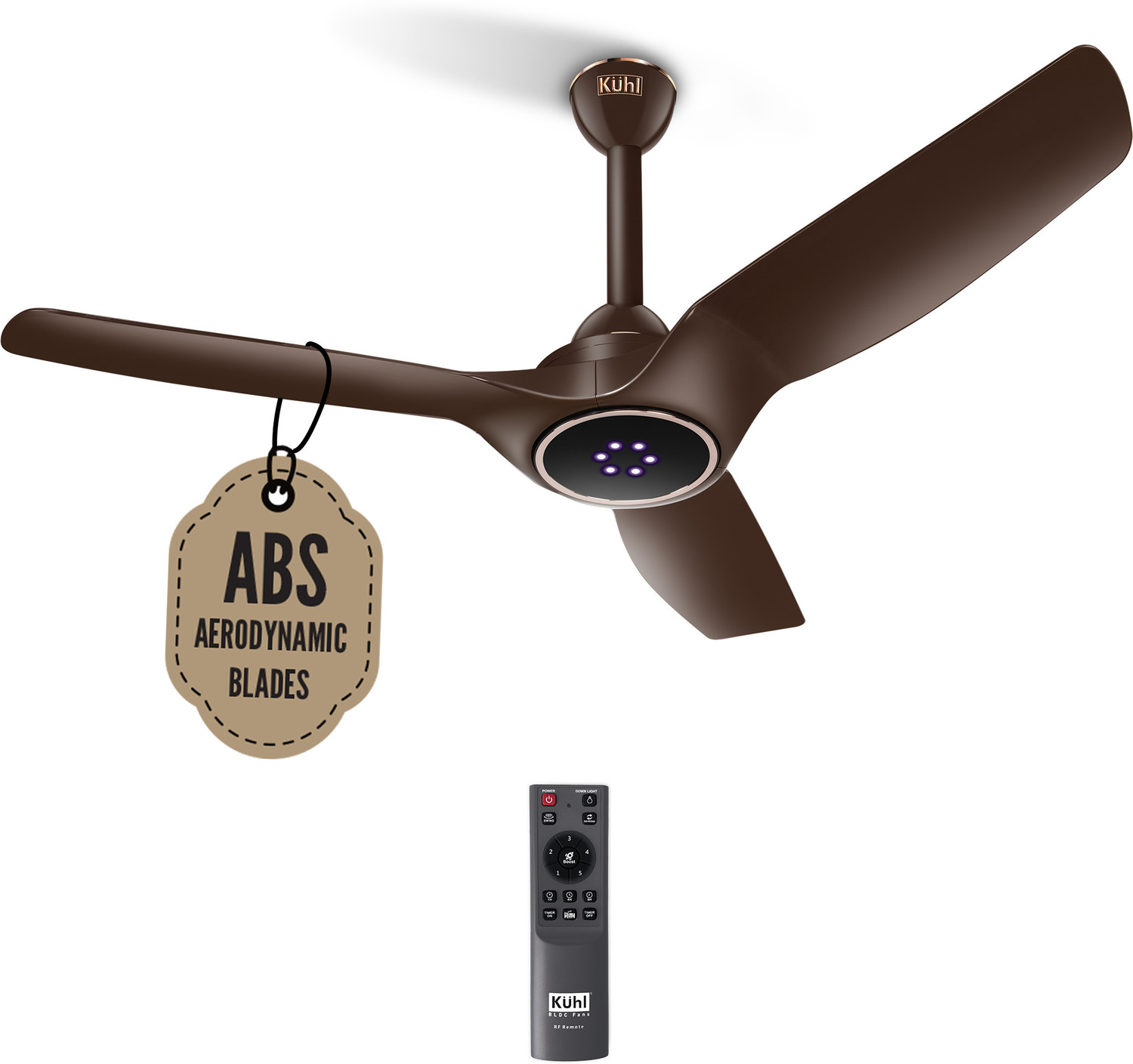 Image of KUHL Meridian M3 Power Saving BLDC Ceiling Fan|Air Flow|LED Indicators & Reverse Mode BLDC Motor with Remote 1200 mm Ceiling Fan