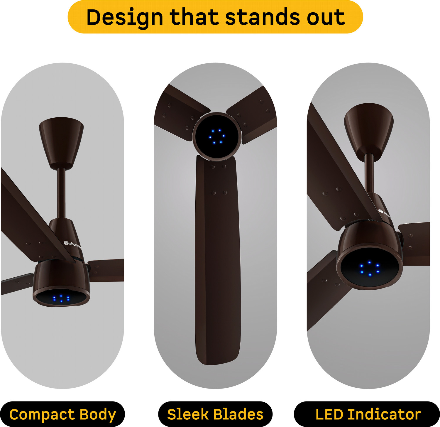 Image of Atomberg Renesa Epoque|Advance air+ Technology|Sleek Fan|LED Indicator|Low Noise with 2 Year Warranty BLDC Motor with Remote 1200 mm Ceiling Fan