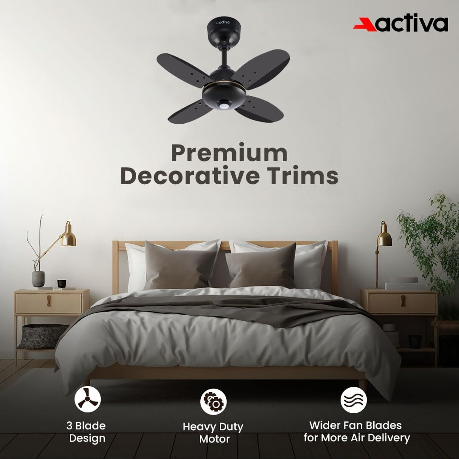Image of ACTIVA BLDC GRACIA | LED Light | Energy Saving | Anti Dust with 5 Year Warranty BLDC Motor with Remote 600 mm Ceiling Fan