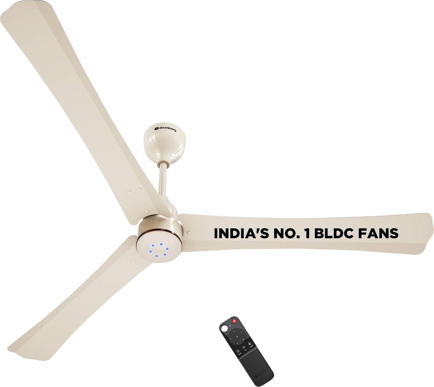 Atomberg Renesa Halo Smart|Voice Controlled|High Air Flow|Low Noise|LED Speed Indicator with 3 Year Warranty BLDC Motor with Remote 1400 mm Ceiling Fan