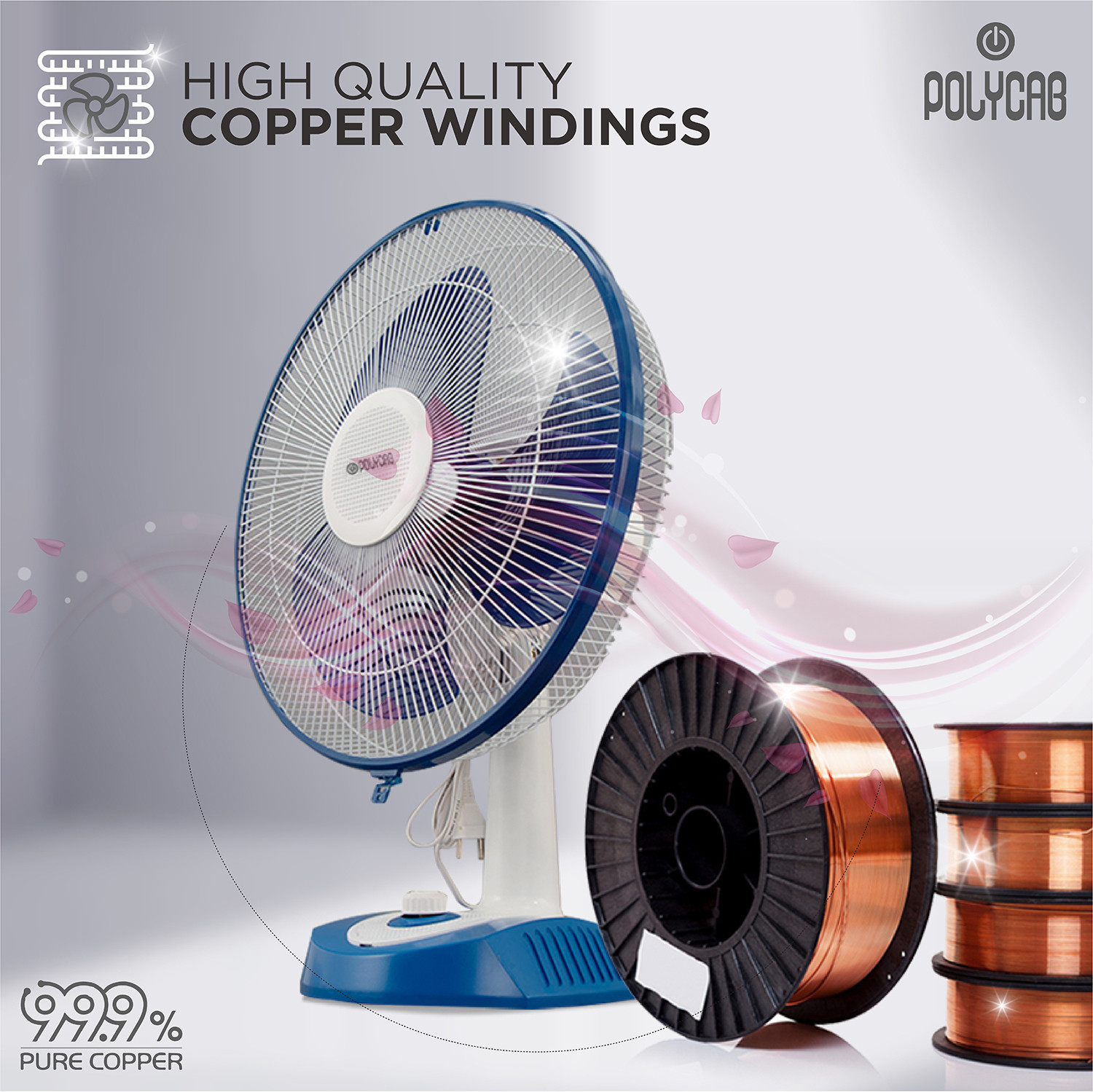 Image of Polycab Aery with 2 Year Warranty Silent Operation 400 mm Table Fan