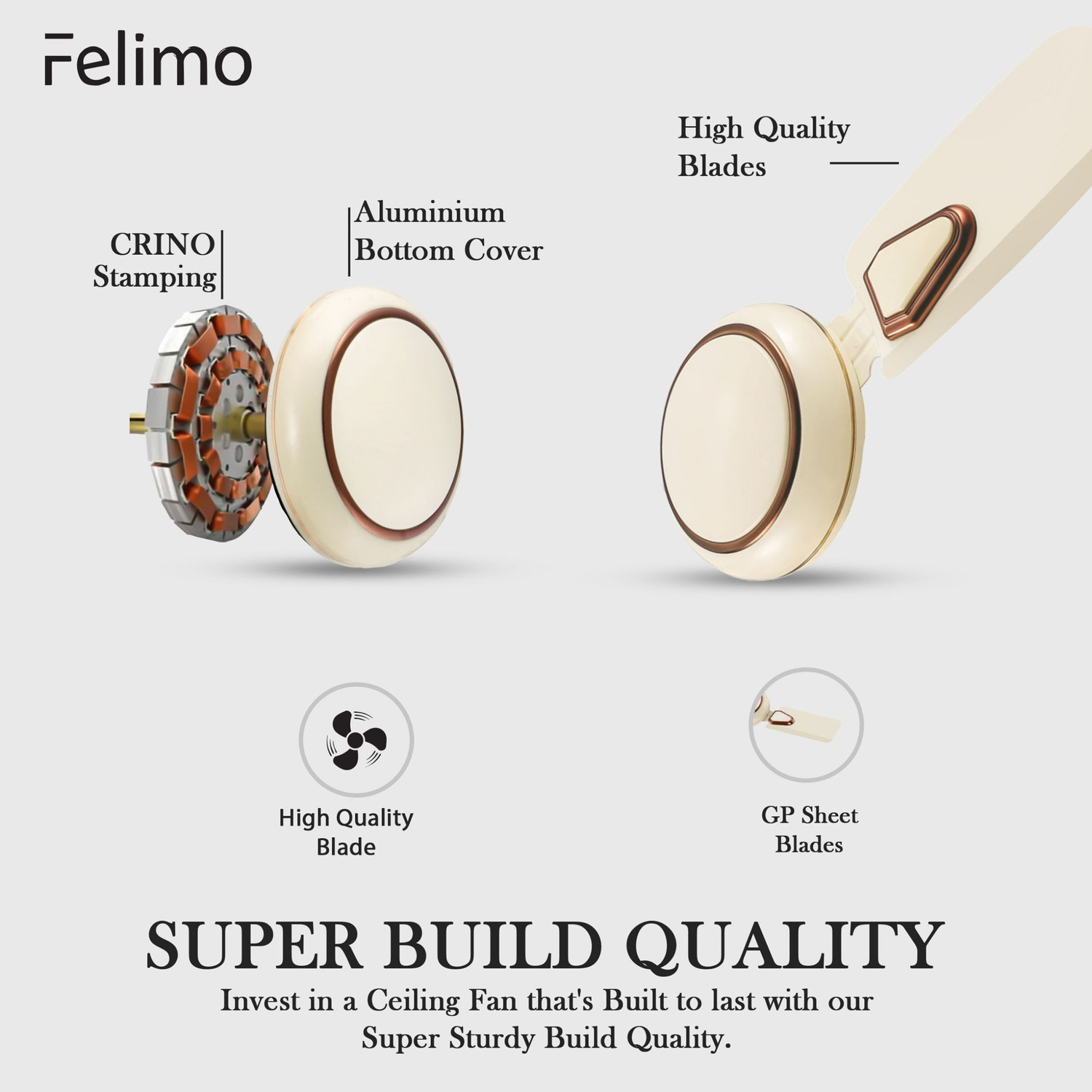 Image of Felimo Wind Super Ultra High Speed 24 Inch with 1 Year Warranty Anti Dust 600 mm Ceiling Fan