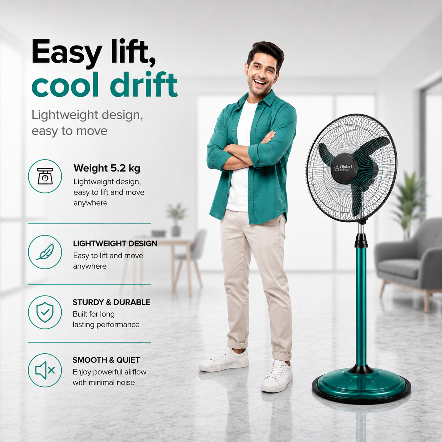 Image of Flipkart SmartBuy Falcon Signature with 2 Year Warranty High Air Delivery, Ultra High Speed 400 mm Pedestal Fan