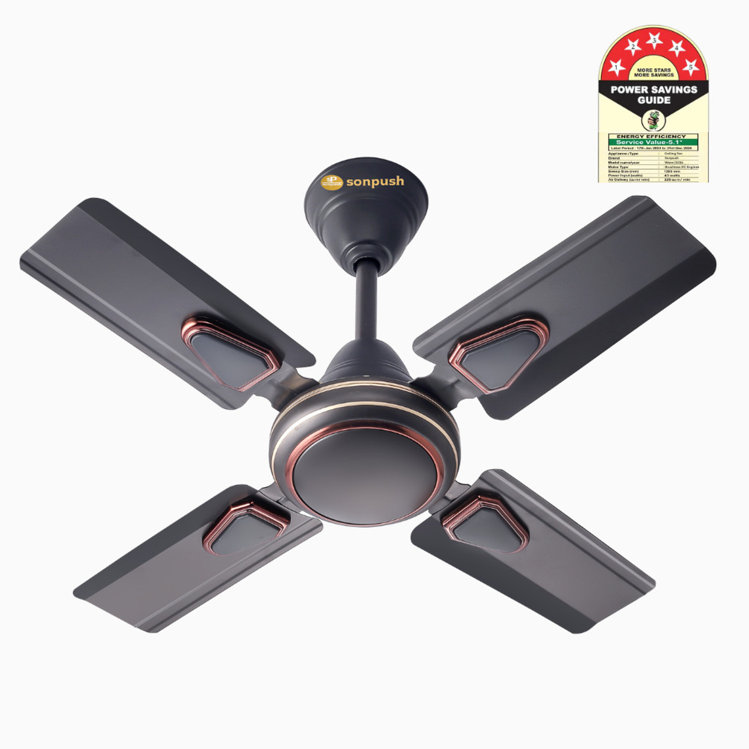 Image of Sonpush GTR+B6 DELEX 2 | 4 Blade with 24 Months Warranty Ultra High Speed 600 mm Ceiling Fan