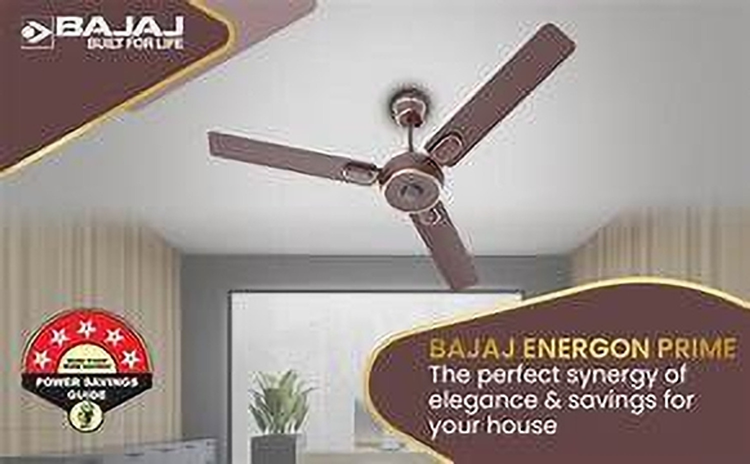 Image of BAJAJ ENERGON PRIME Silent BLDC Ceiling Fan with remote with 1 Year Warranty BLDC Motor 1200 mm Ceiling Fan