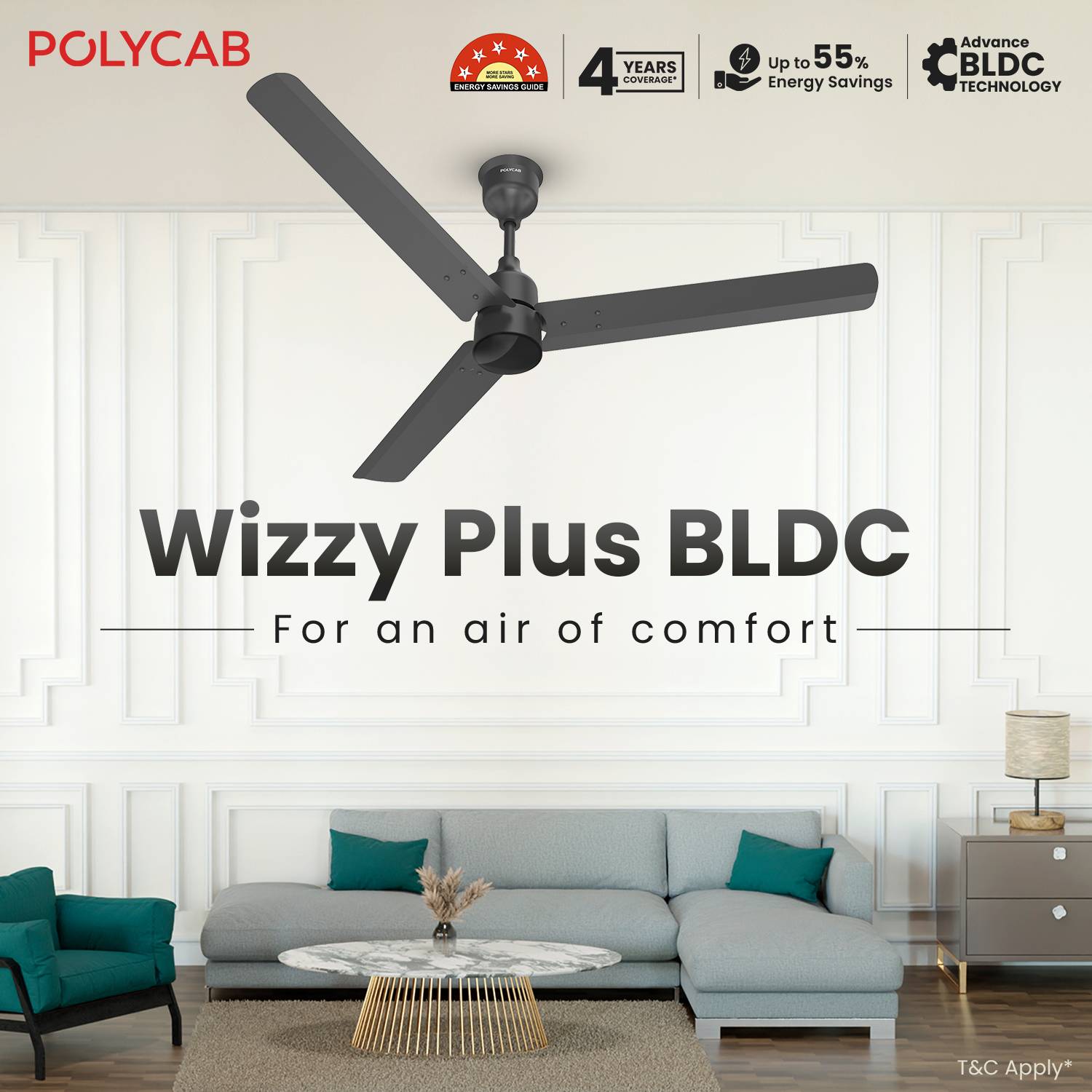 Polycab Wizzy Plus 1200mm Ceiling Fan - Image 2