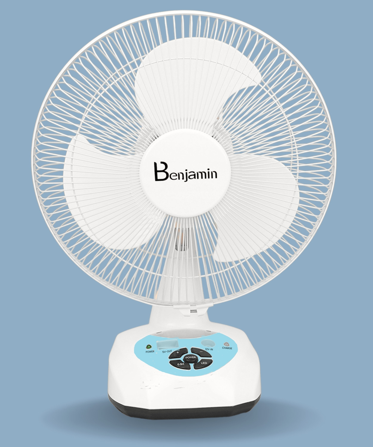 Image of Benjamin BEN-5912Lithium AC DC Rechargeable Fan 12 Inch Big Blade 5400mAh Battery BEN-5912Lithium AC DC Rechargeable Fan 12 Inch Big Blade 5400mAh Battery Rechargeable Fan