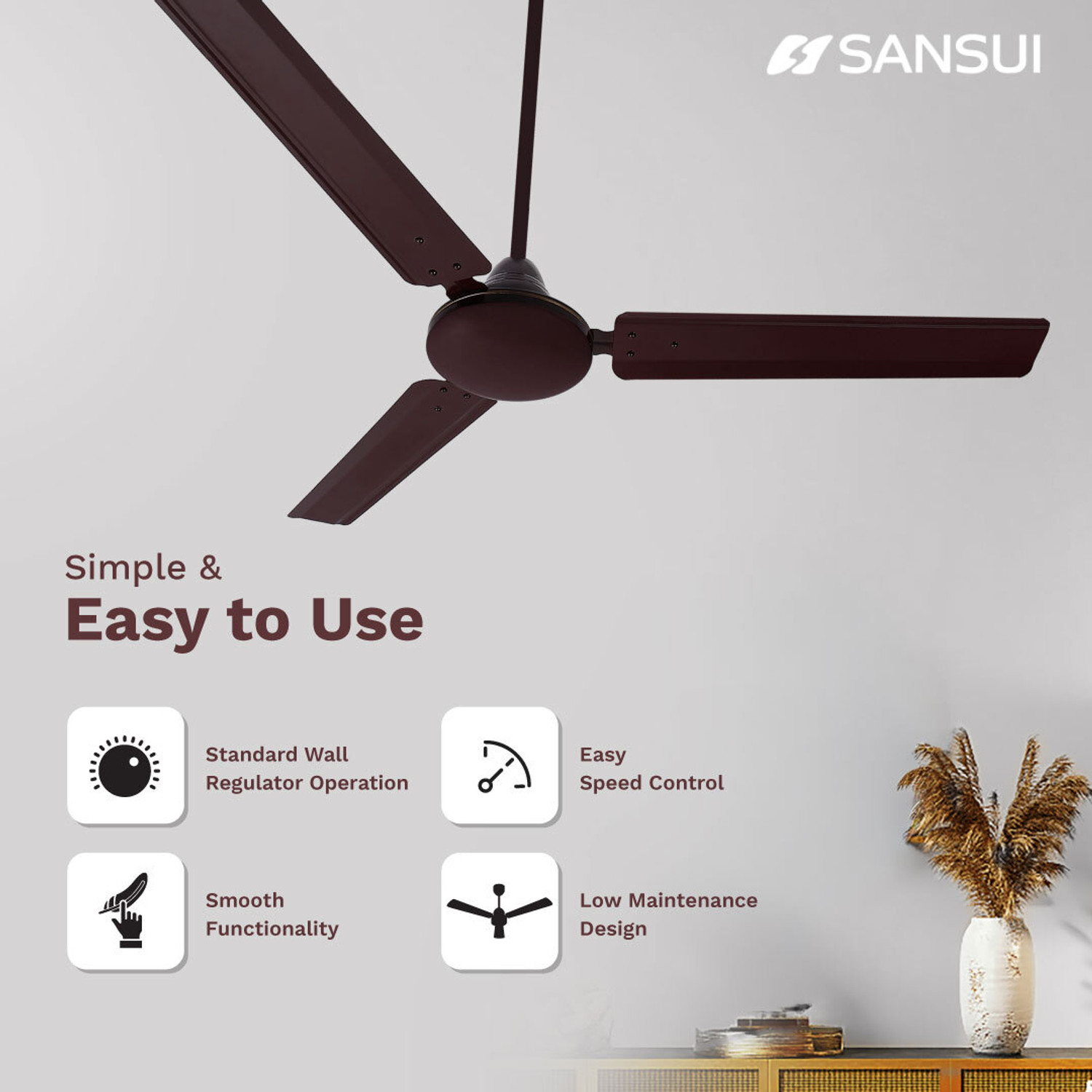 Image of Sansui Aero Spin Max with 2 Year Warranty 1200 mm Ceiling Fan