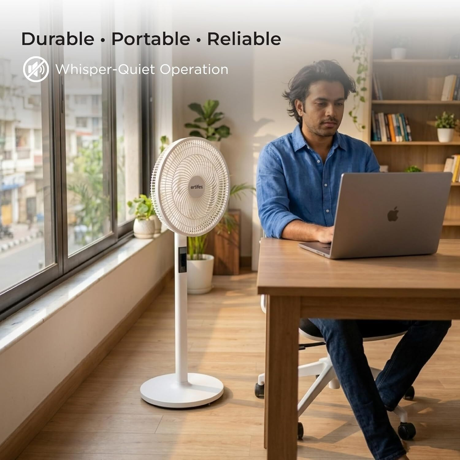 Image of Artifax Rechargeable Air Circulator Fan 10400mAh | 9 Speed | Oscillating with 1 Year Warranty Remote Controlled, High Air Delivery, Energy Saving, BLDC Motor with Remote, BLDC Motor 365 mm Pedestal Fan
