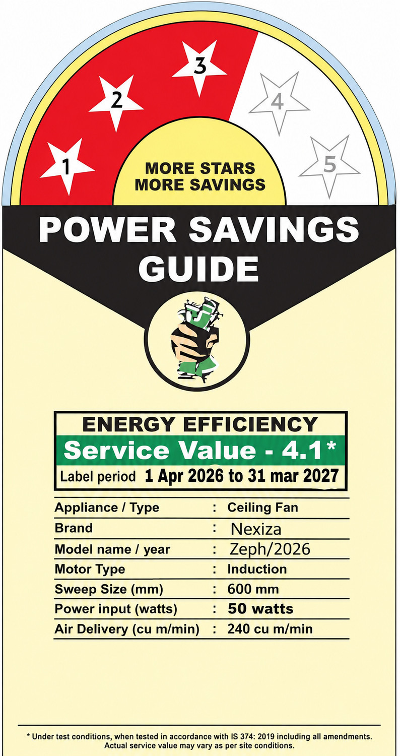 Image of Nexiza Zeph Deco 001 Super Ultra High Speed 24 Inch with 2 Year Warranty Anti Dust 600 mm Ceiling Fan