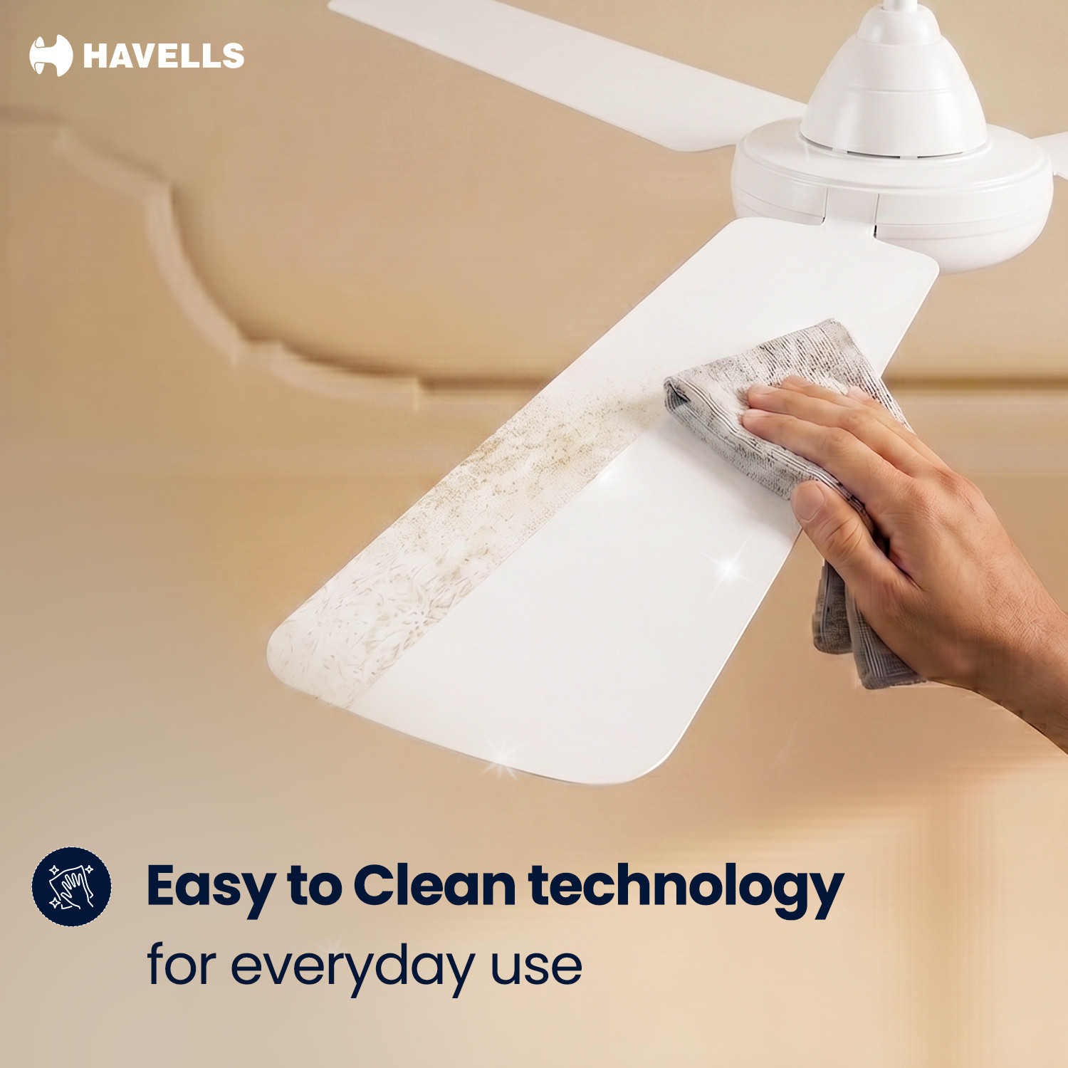 Image of HAVELLS Ambrose Neo Ceiling Fan| High Speed, High Air Delivery| Strong & Powerful motor with 2 Year Warranty Anti Dust 1200 mm Ceiling Fan (Elegant White | Pack of 1)