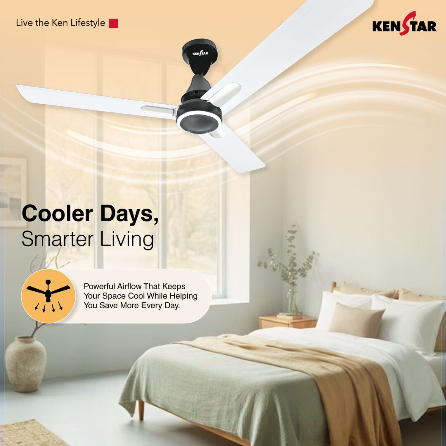 Image of Kenstar Snow breeze with 2 Year Warranty 1200 mm Ceiling Fan