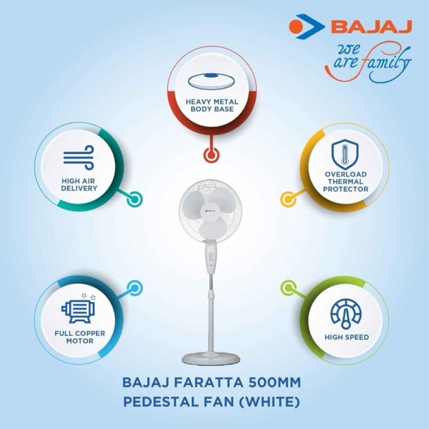 Image of BAJAJ Faratta 500MM with 2 Year Warranty Ultra High Speed 500 mm Pedestal Fan