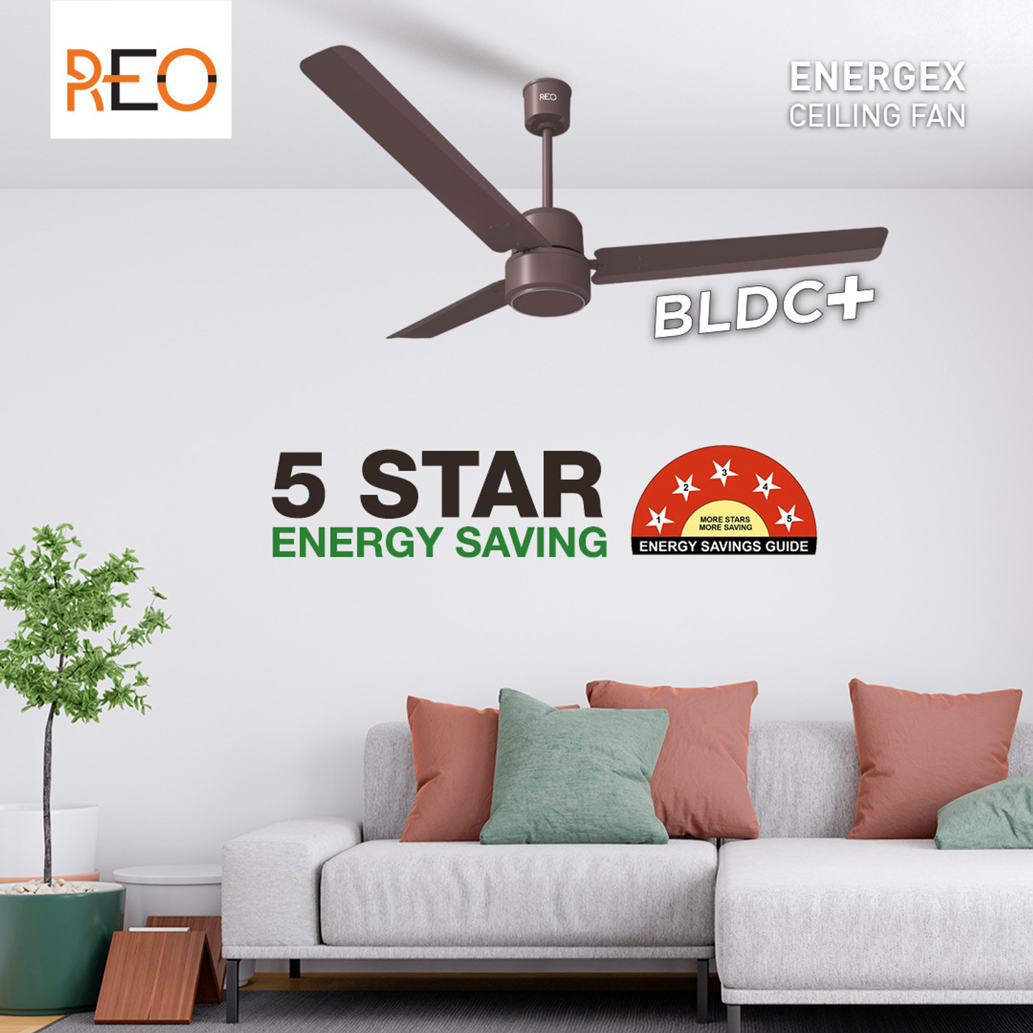 Image of HAVELLS Energex|Remote Controlled|Reverse Rotation Mode| Timer Setting| Low Noise with 2 Year Warranty BLDC Motor 1200 mm Ceiling Fan