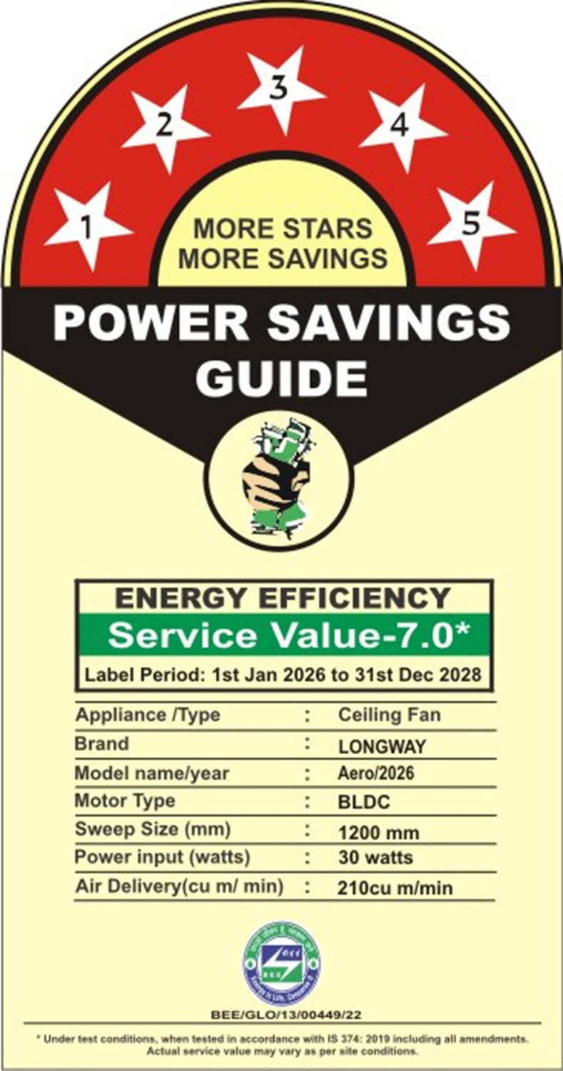 Image of Longway Aero BLDC | Remote Control | High Speed | Premium with 3 Year Warranty 1200 mm Ceiling Fan