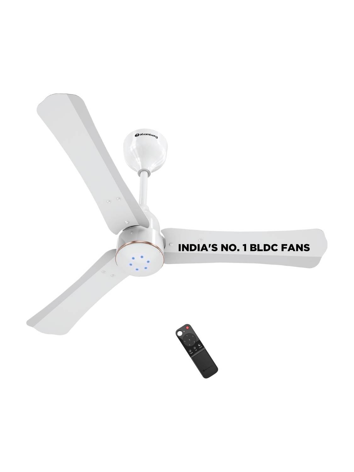 Atomberg Renesa Halo Smart|Voice Controlled|High Air Flow|Low Noise|LED Speed Indicator with 3 Year Warranty BLDC Motor with Remote 900 mm Ceiling Fan