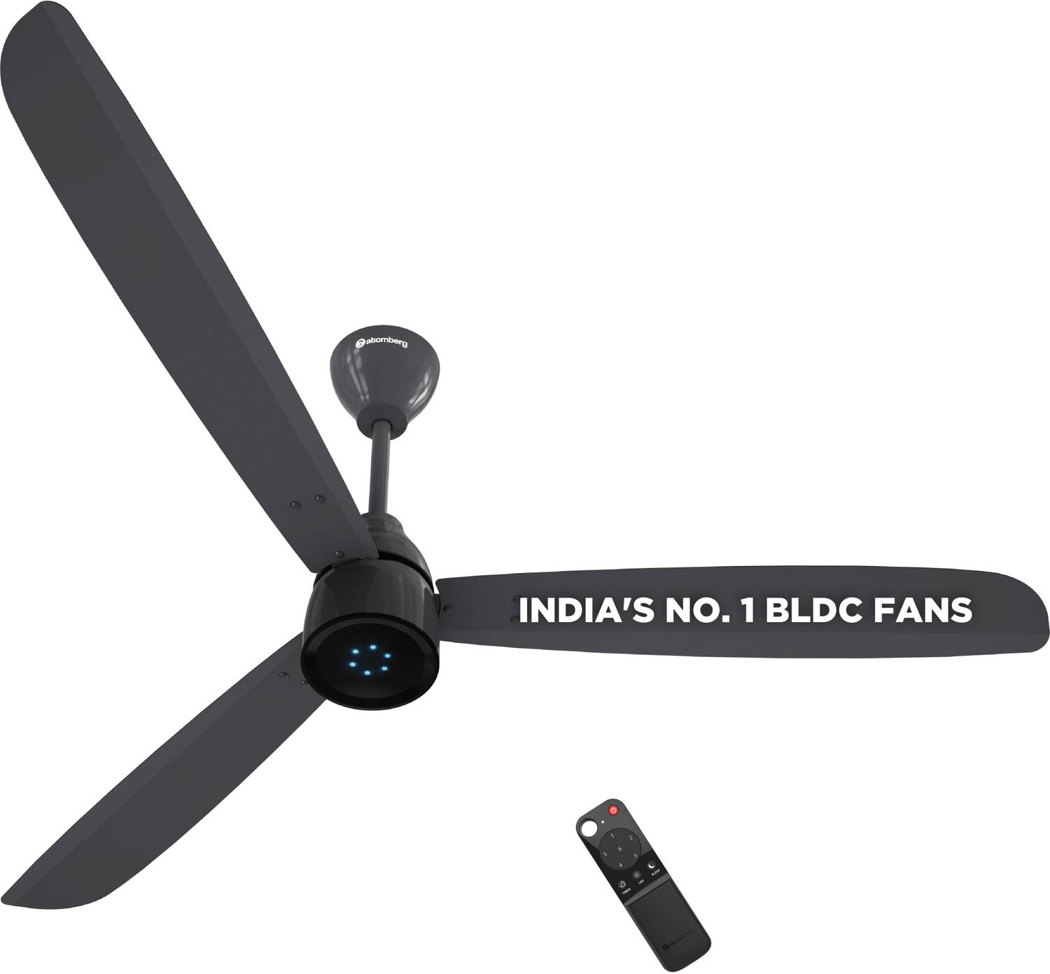 Atomberg Renesa Prime Remote|High Air Delivery|LED Speed Indicator|Low Noise|Sleek Design with 3 Year Warranty BLDC Motor with Remote 1400 mm Ceiling Fan
