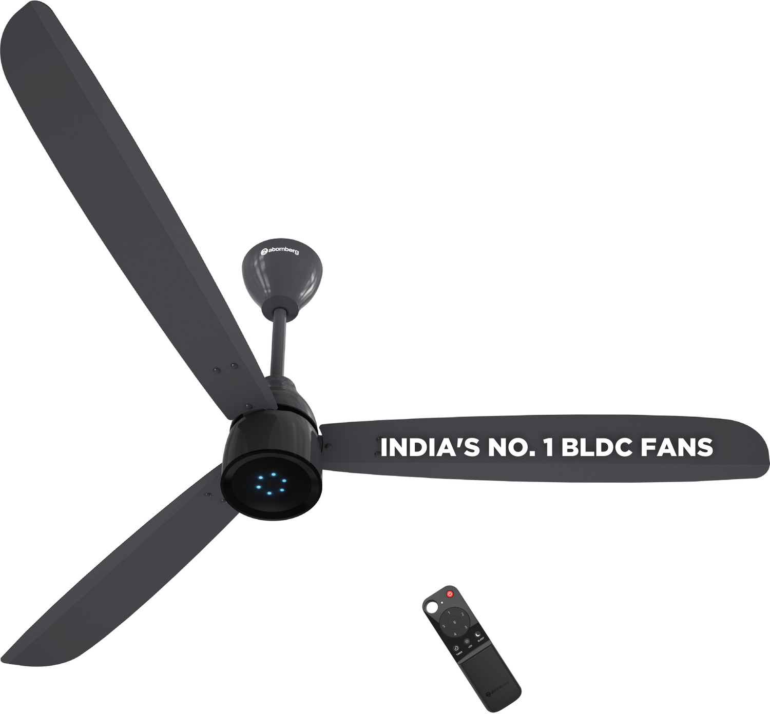 Image of Atomberg Renesa Prime Remote|High Air Delivery|LED Speed Indicator|Low Noise|Sleek Design with 3 Year Warranty BLDC Motor with Remote 1400 mm Ceiling Fan