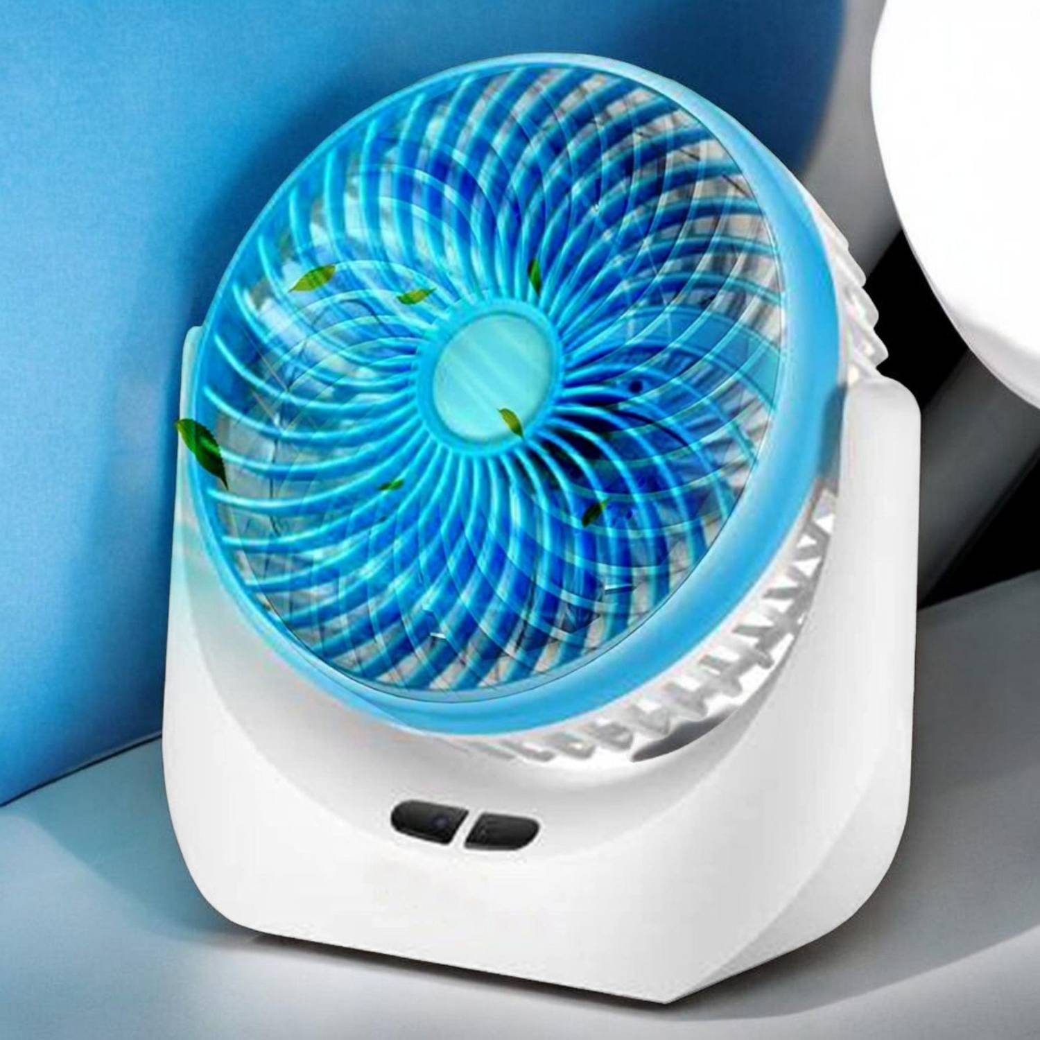 Radhe High Speed Rechargeable Table Fan with LED Light For Office Desk, Home 273 Ultra High Speed 1400 mm Table Fan