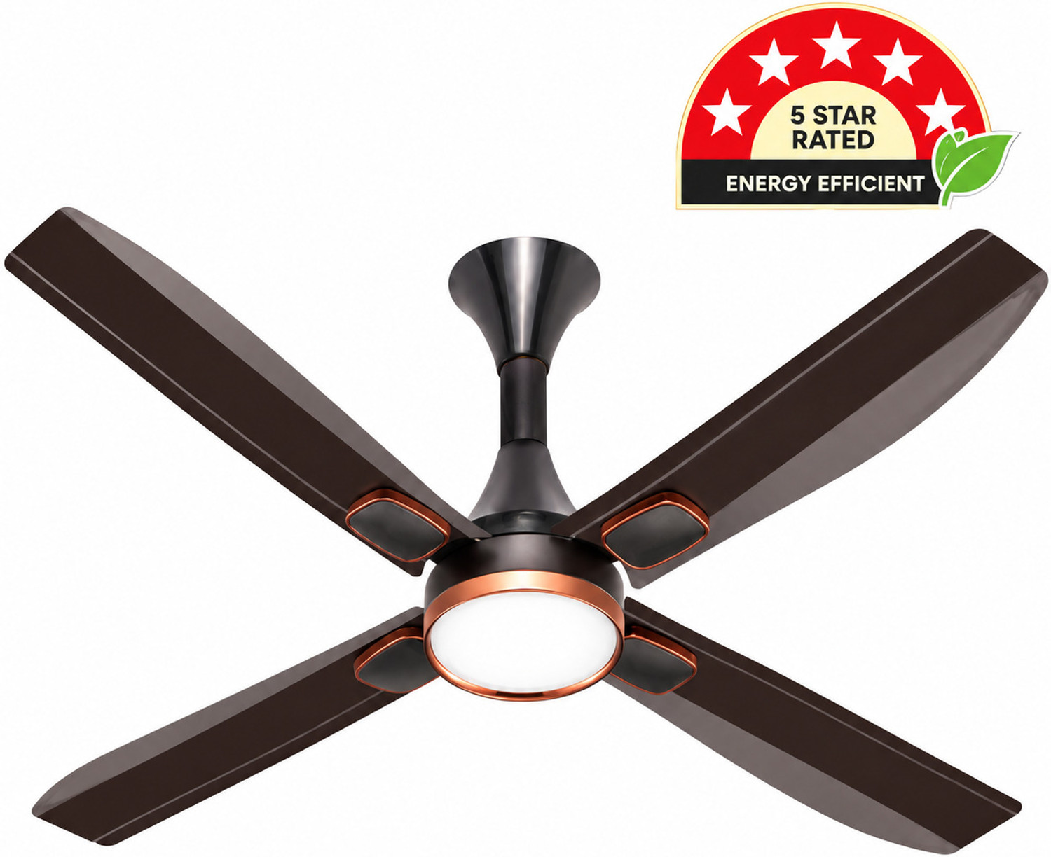 Image of zigma Aero Quite with 36 Months Warranty 1200 mm Ceiling Fan (5 Star | Brown | Pack of 1)