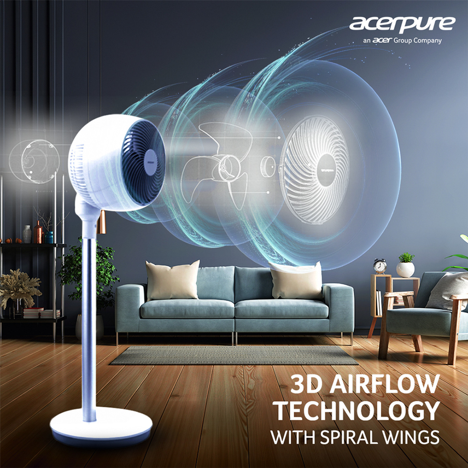 Image of acerpure Cozy with 3 Year Warranty 400 mm Pedestal Fan