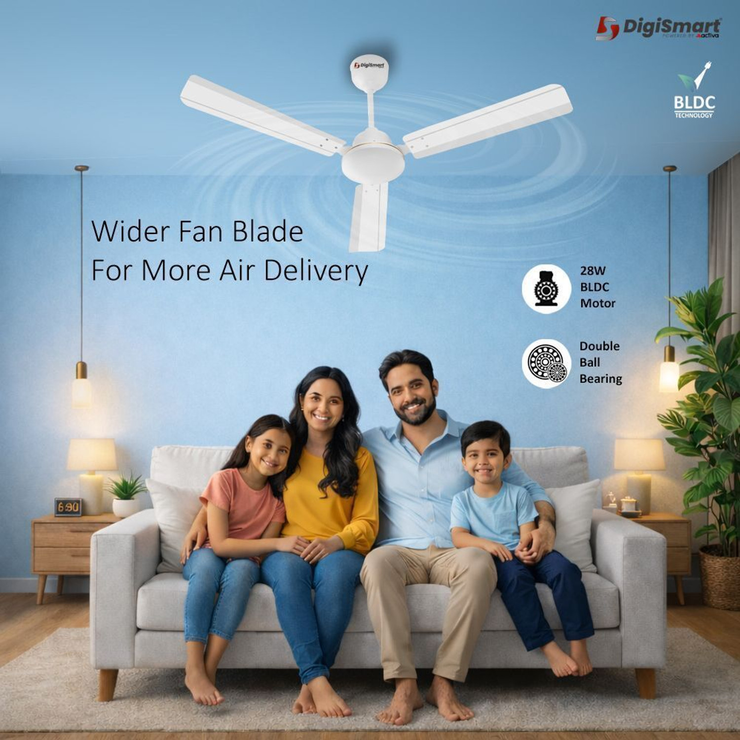 Image of DIGISMART Storm | BLDC Motor | Remote Control | Energy Saving | Silent Operation with 5 Year Warranty BLDC Motor with Remote 1200 mm Ceiling Fan