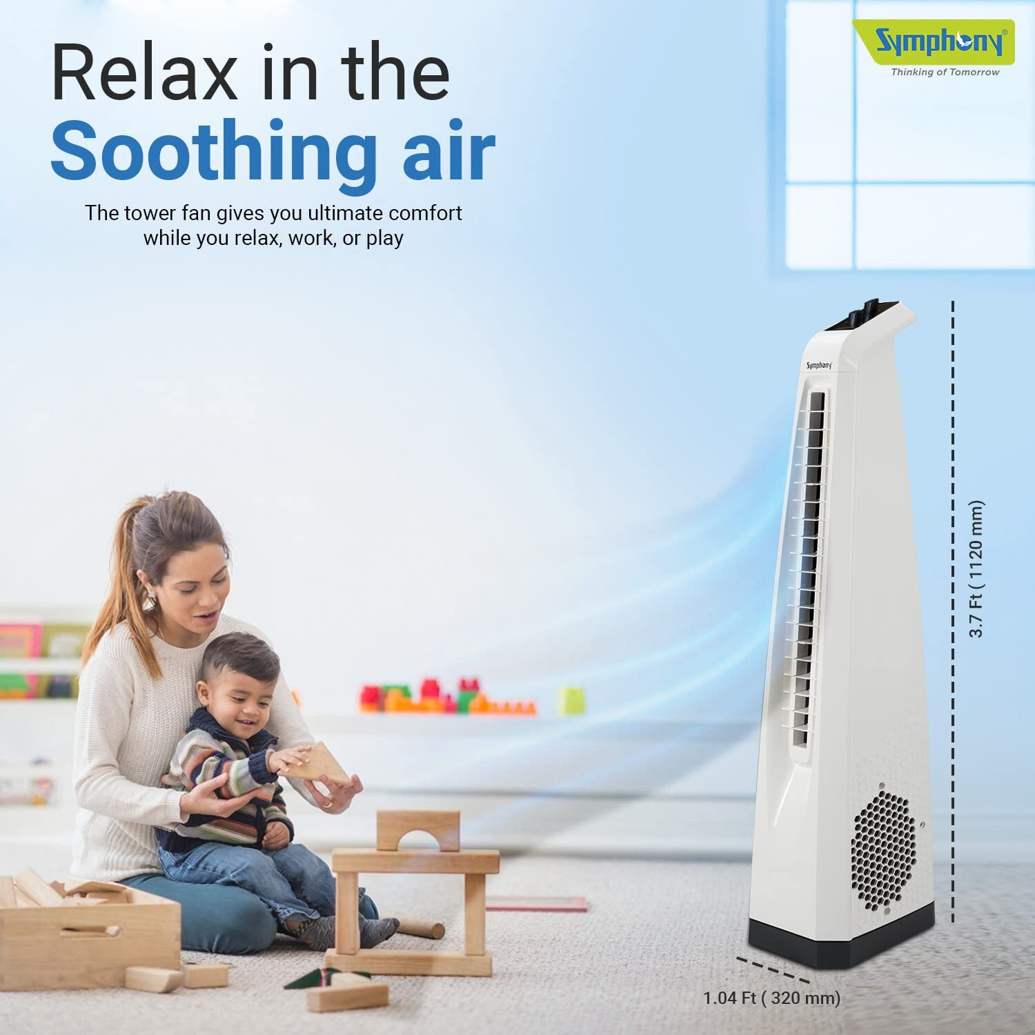 Image of Symphony Surround Bladeless | High Speed | Premium with 1 Year Warranty Ultra High Speed Tower Fan