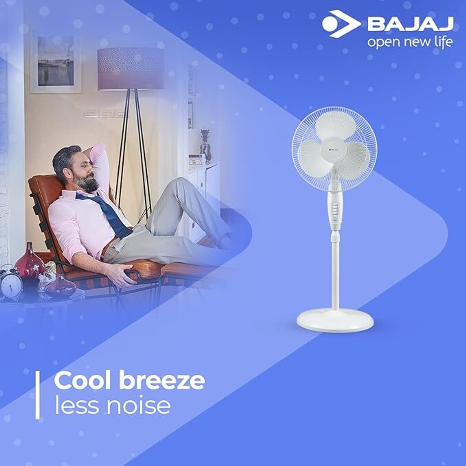 Image of BAJAJ ESTEEM 400MM | Copper Motor | Energy Saving | Anti Dust | Silent Operation with 2 Year Warranty Energy Saving 400 mm Pedestal Fan
