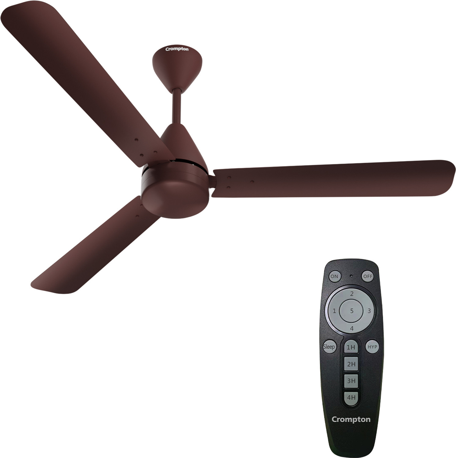 Image of Crompton Energion Hyperjet | BLDC Technology | Remote Control with 2 Year Warranty Energy Saving 1200 mm Ceiling Fan (5 Star | Brown | Pack of 1)