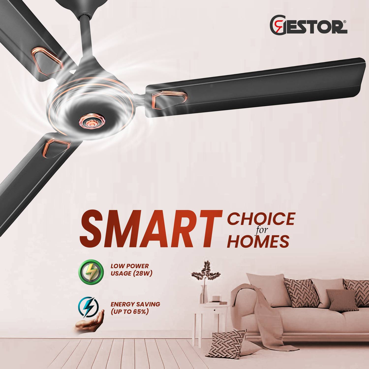 GESTOR Avenzo 48 inch Ceiling Fan - Image 3