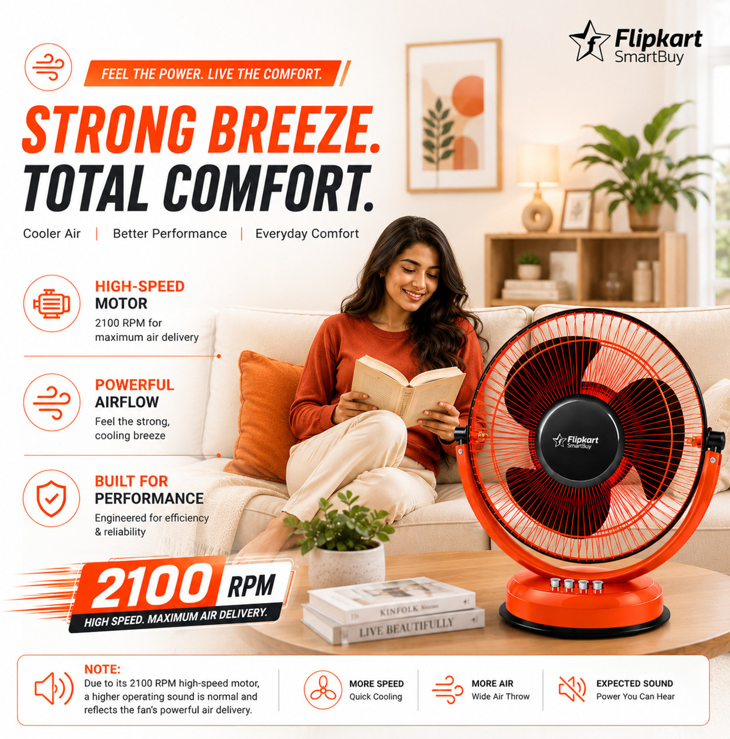 Image of Flipkart SmartBuy Atomic300 with 2 Year Warranty High Air Delivery, Ultra High Speed 300 mm Table Fan