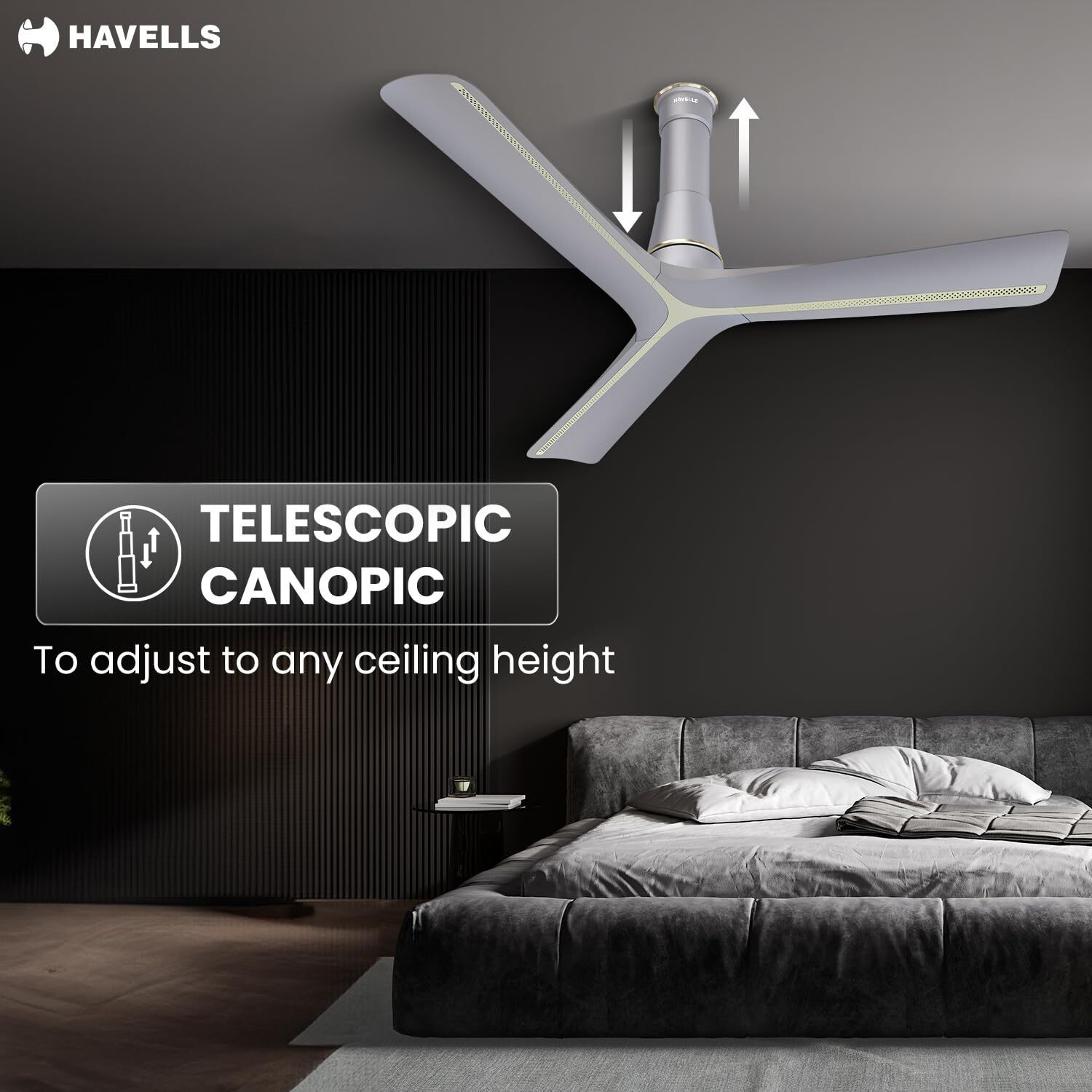 Image of HAVELLS INVENO LX BLDC+|Remote Controlled|Reverse Rotation|Low Noise with 2 Year Warranty 1200 mm Ceiling Fan