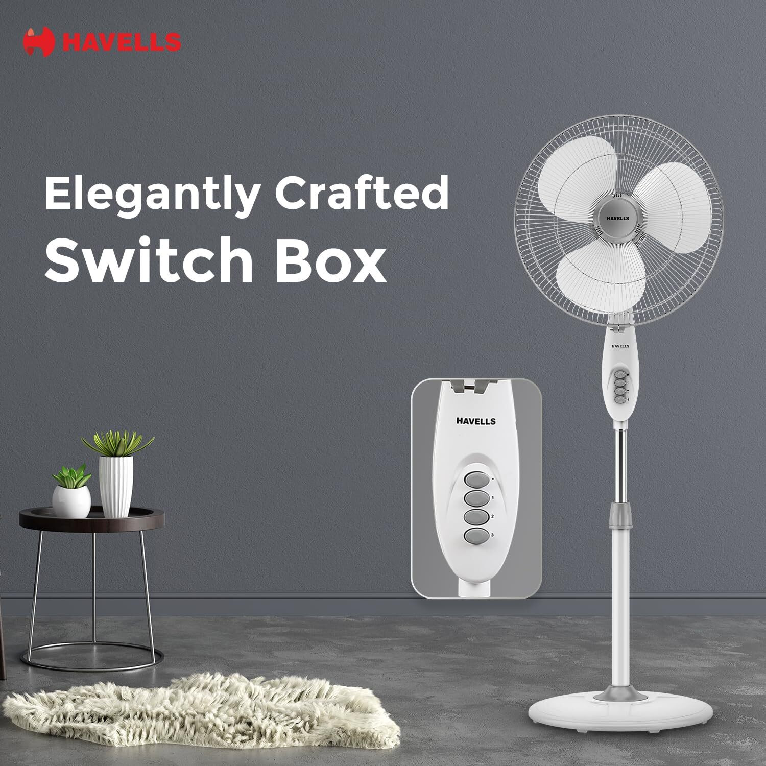 Image of HAVELLS Gatik Pro | Pedestal Fan | 400 mm | 1350 RPM with 2 Year Warranty 400 mm Pedestal Fan