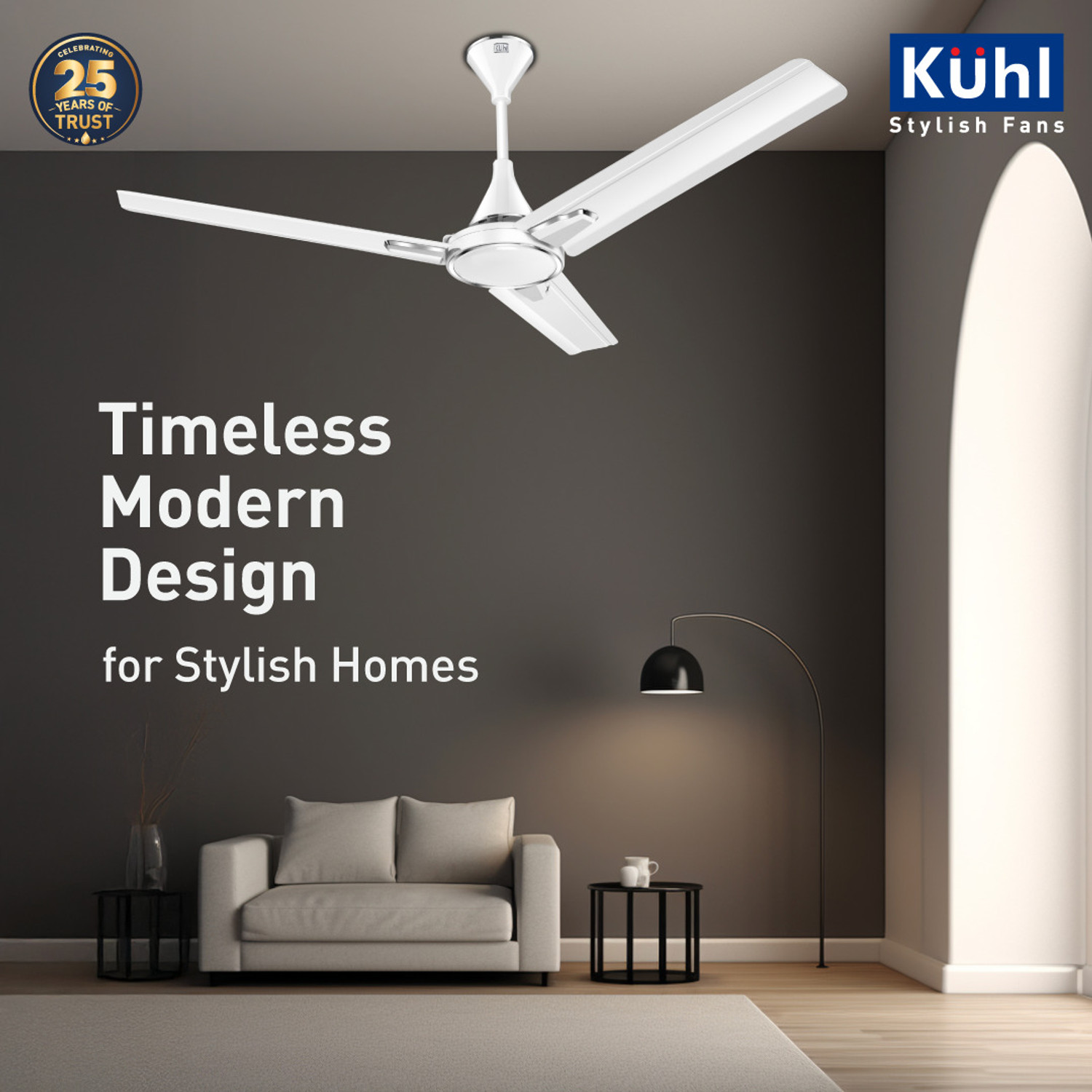 Image of KUHL Prima A1 Duo Power Saving BLDC Ceiling Fan | 29W | Remote & Regulator Operated BLDC Motor with Remote 1200 mm Ceiling Fan