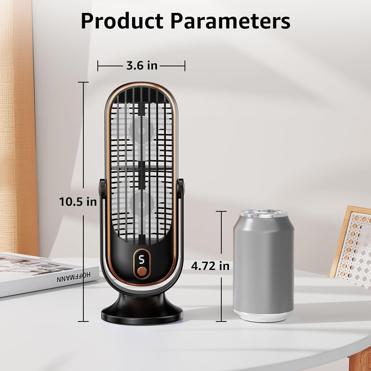 Image of Woomzy Table Fan Rechargeable Table Fan with LED Light High Speed Fan for Home Ultra High Speed 1400 mm Table Fan