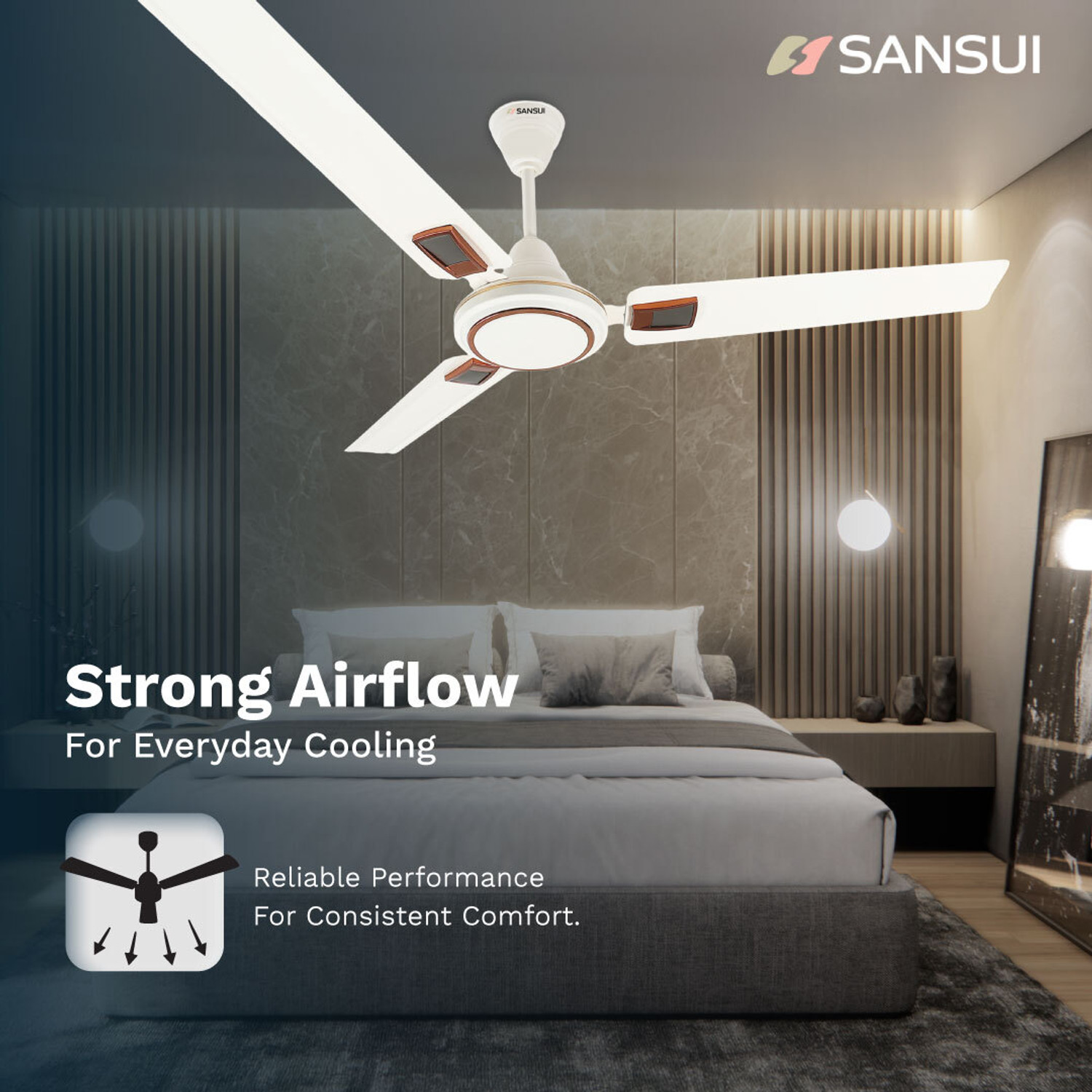 Image of Sansui AeroSpin Max with 2 Year Warranty 1200 mm Ceiling Fan