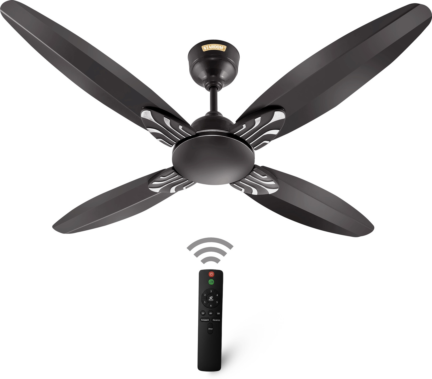 Image of Stardom RACER SMOKE BROWN | BLDC Motor | 4 Blade | Premium with 5 Year Warranty BLDC Motor with Remote 1200 mm Ceiling Fan