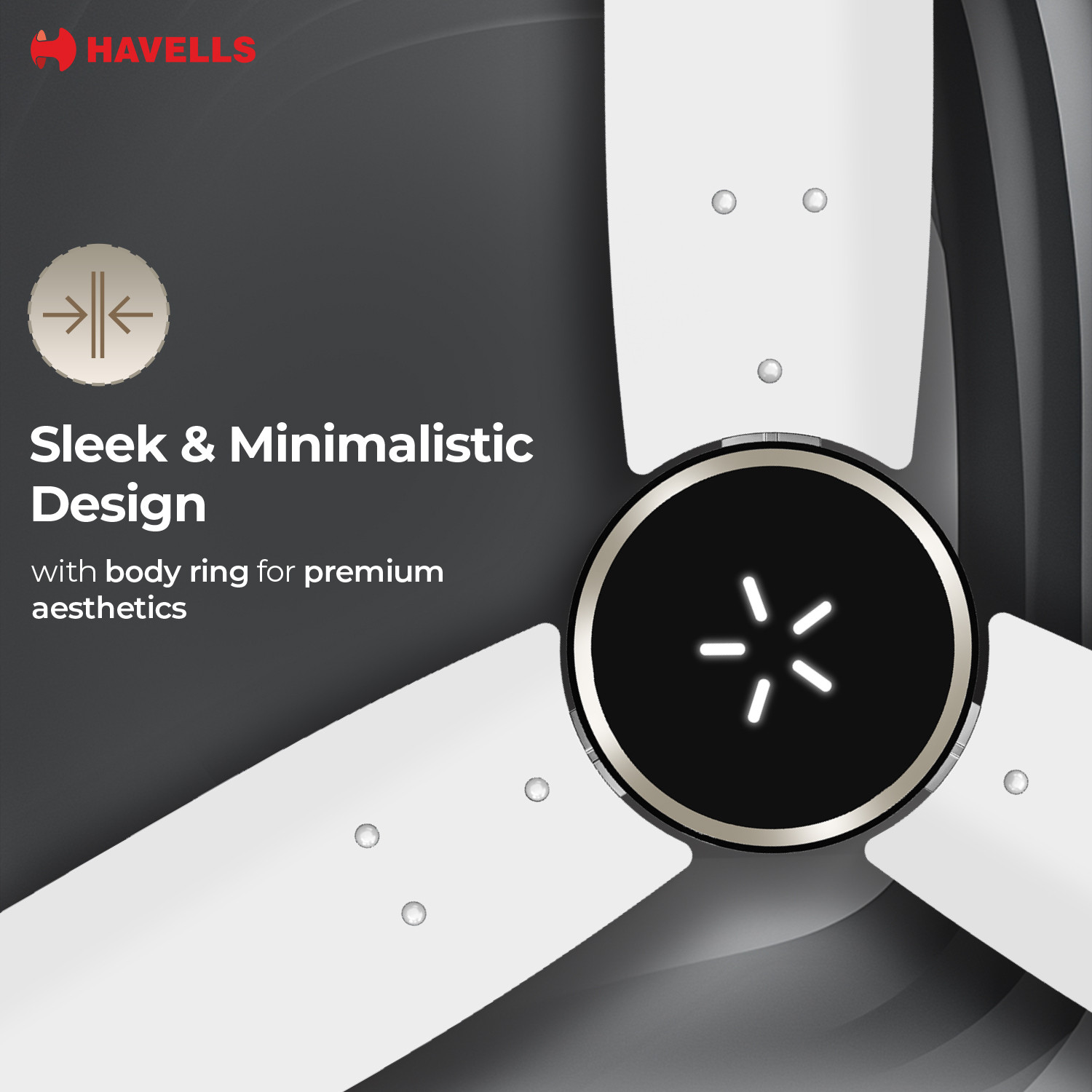 Image of HAVELLS FAB ULED|LED Speed Indicator|Remote Controlled|Upto 65% Energy Saving with 3 Year Warranty BLDC Motor with Remote 1200 mm Ceiling Fan (5 Star | Elegant White | Pack of 1)