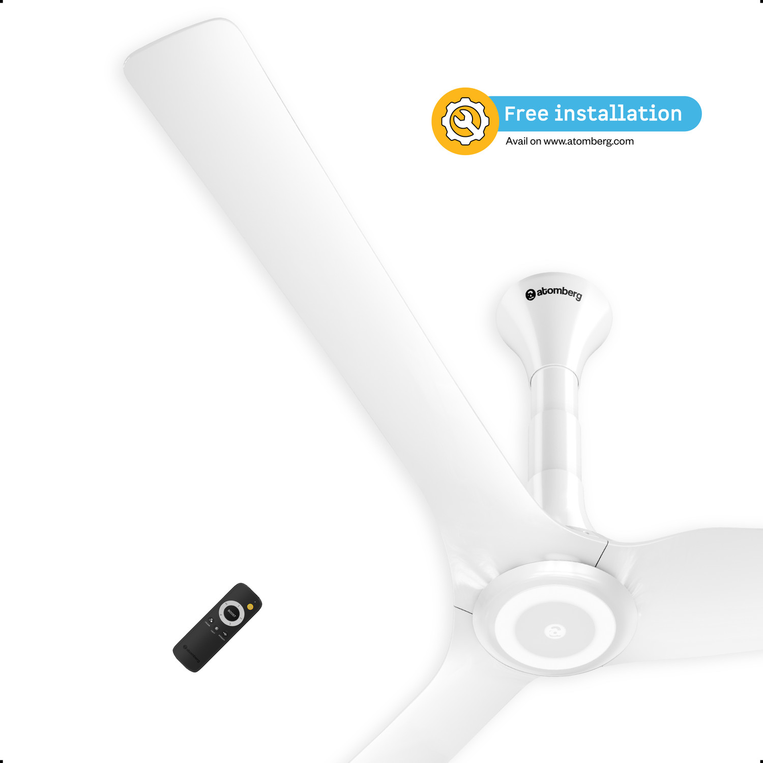 Image of Atomberg Aris Starlight Smart, Advance Air+ Technology, Award Winning Design, Underlight with 3 Year Warranty BLDC Motor with Remote 1400 mm Ceiling Fan