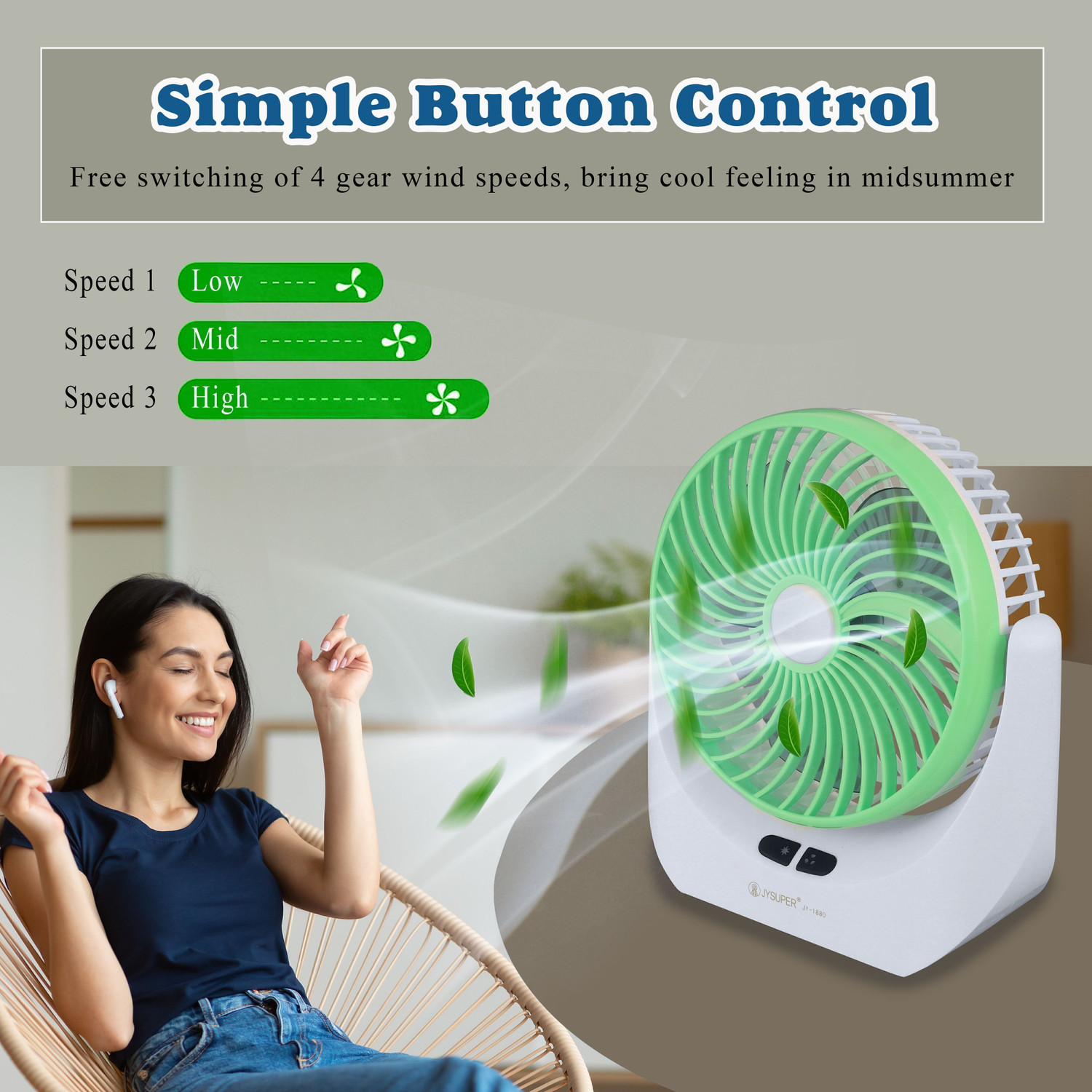 Image of Terviiix High Speed | Rechargeable | Table Fan | LED Light | For Office, Kitchen, Home Ultra High Speed 1400 mm Table Fan