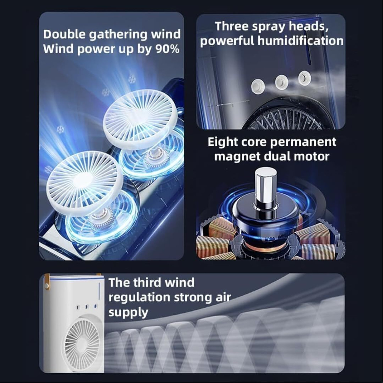 Image of PASS Double Ended Rechargeable Mini Spray Fan | Portable Mist Cooling Fan MIST USB Air Cooler
