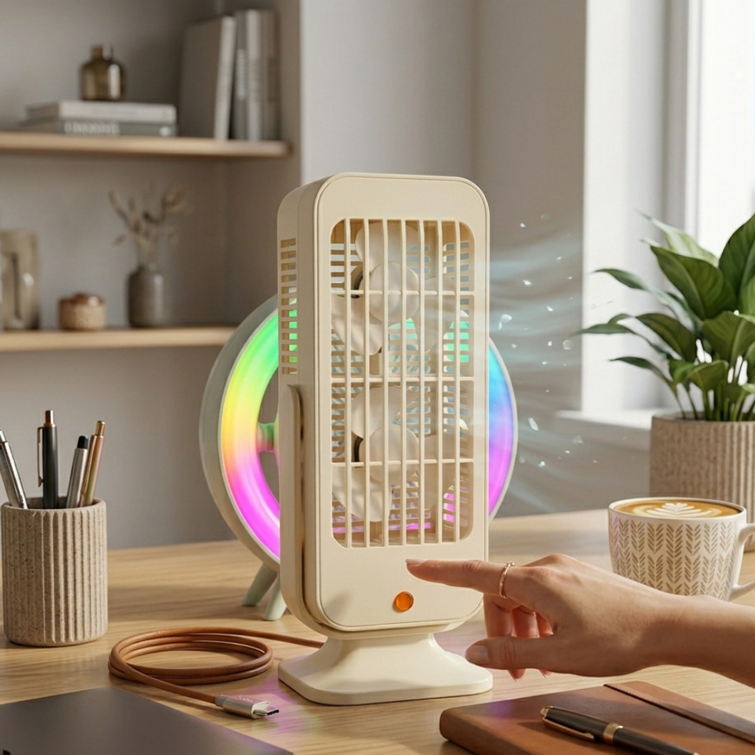 Image of AMNSEXIM USB Desk Fan 90 mm Table Fan
