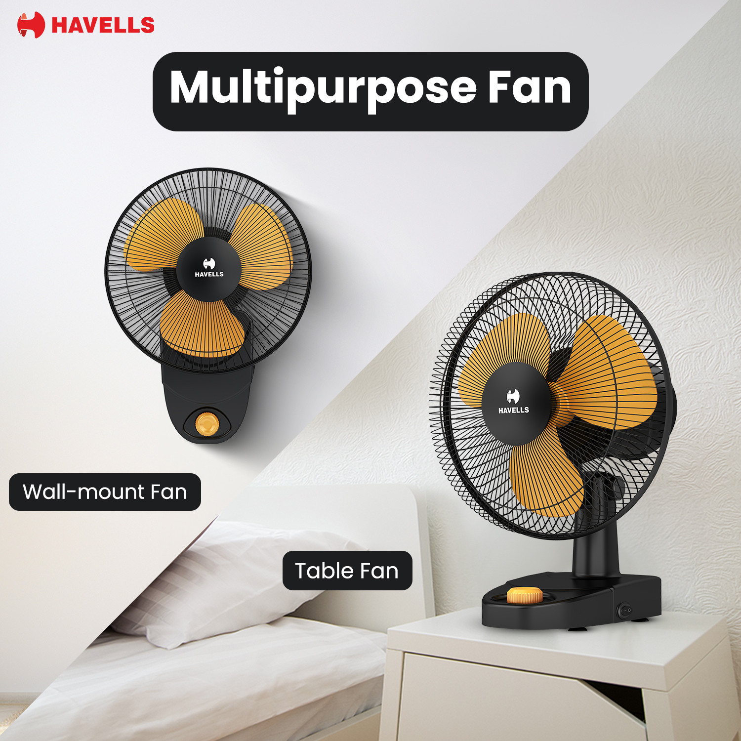 Image of HAVELLS CANDY HS|Low Noise|100 % Copper Motor|High Speed|Thermal Overload Protection with 2 Year Warranty Energy Saving 230 mm Table Fan