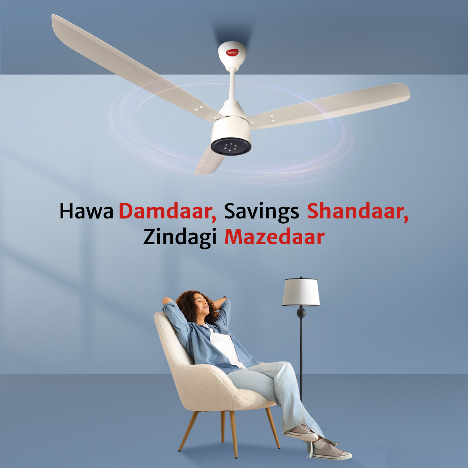 Image of Pigeon 19004497 with 2 Year Warranty 1200 mm Ceiling Fan (5 Star | Ivory | Pack of 1)
