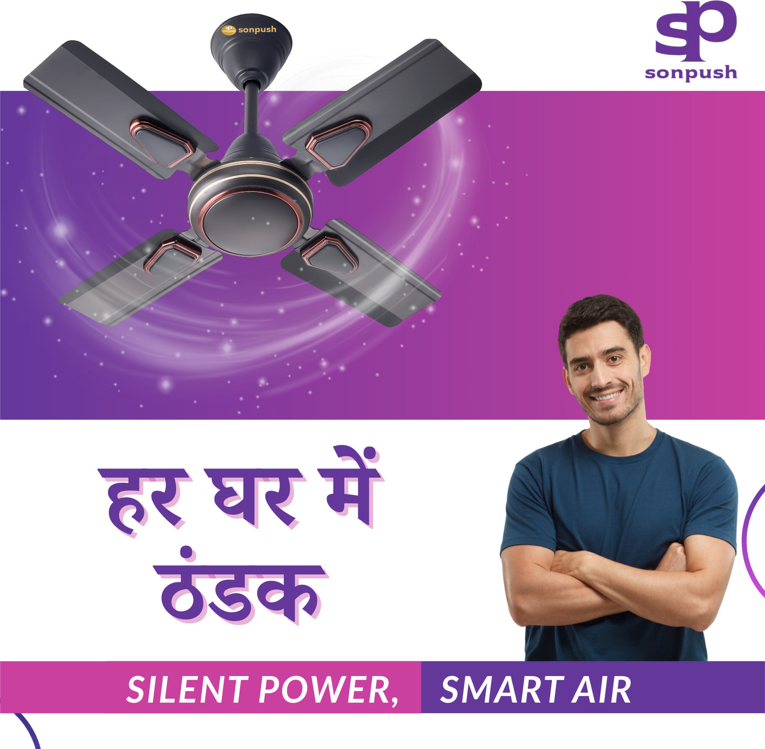 Image of Sonpush GTR+B6 DELEX 2 | 4 Blade with 24 Months Warranty Ultra High Speed 600 mm Ceiling Fan